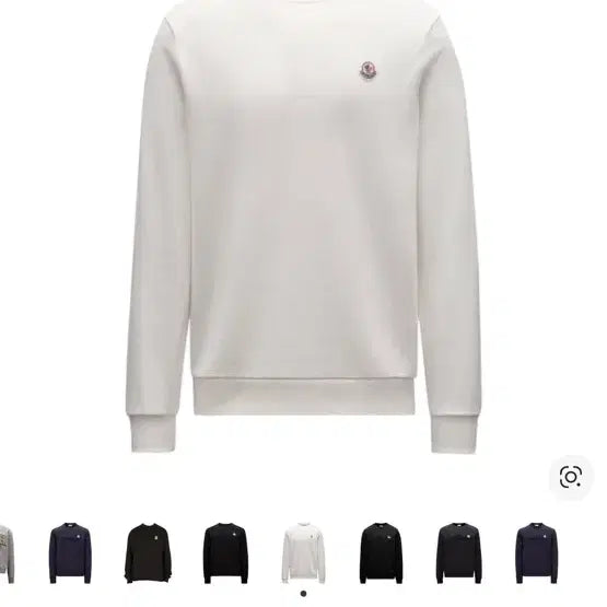 [BUNJANG] Moncler Logo Patch Sweatshirt White XXL / 몽클레어 로고 패치 스웻셔츠 화이트 XXL (24SS 동일모델 / 정품)