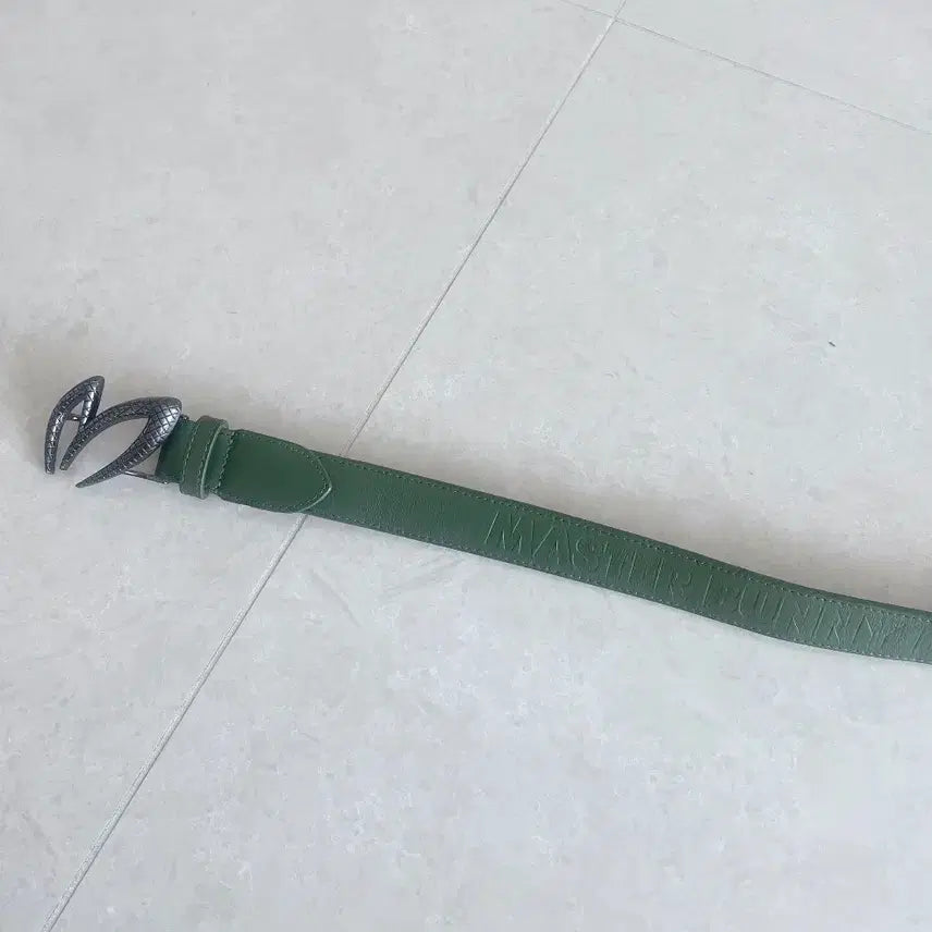 [BUNJANG] Master Bunny Green Leather Belt M Buckle / 마스터바니 그린 레더 벨트 M 버클