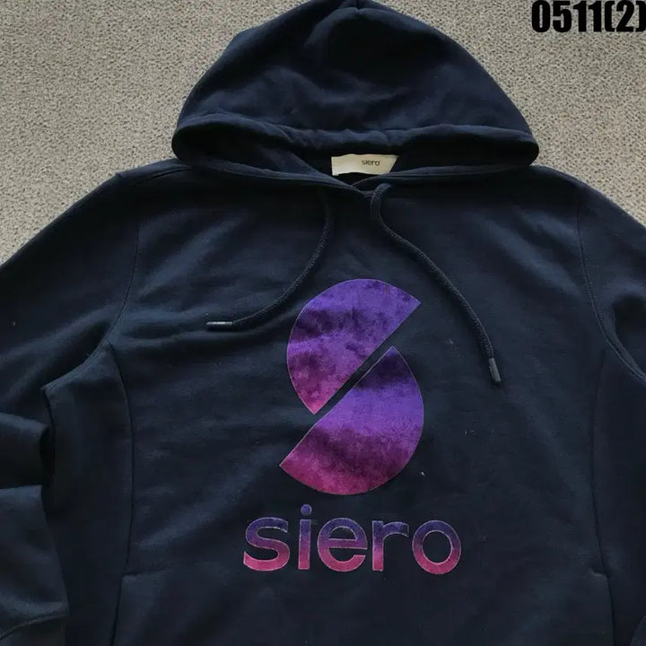 [BUNJANG] Siero Navy Hoodie / siero 시에로 후드티 네이비 95