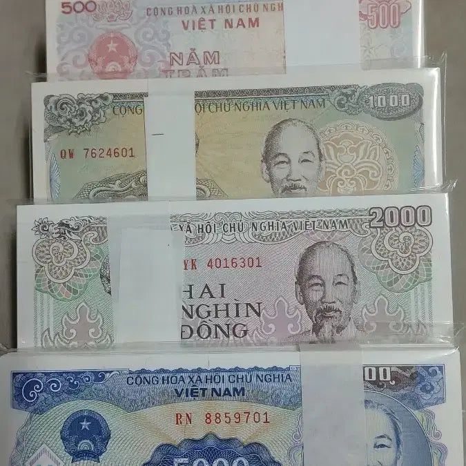 [BUNJANG] Vietnam Old Currency Bundle Set (5 Bunches) / 옛날돈 베트남 구권 5다발 일괄
