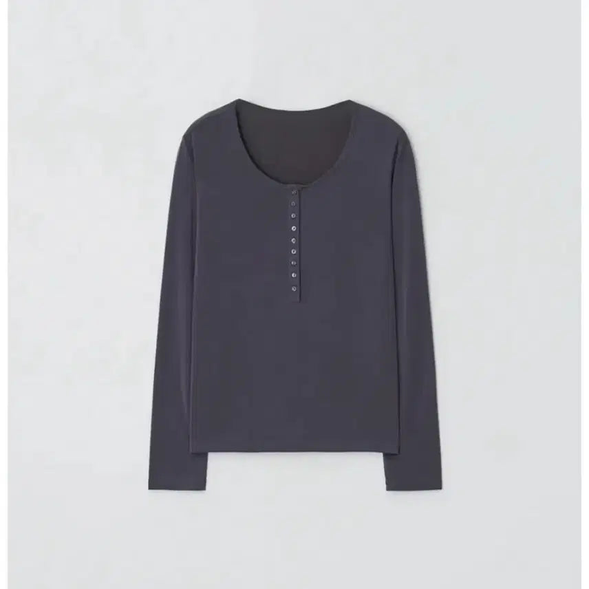 [BUNJANG] MOIA Soft Button Top Dusty Blue / 모이아 소프트 버튼 탑