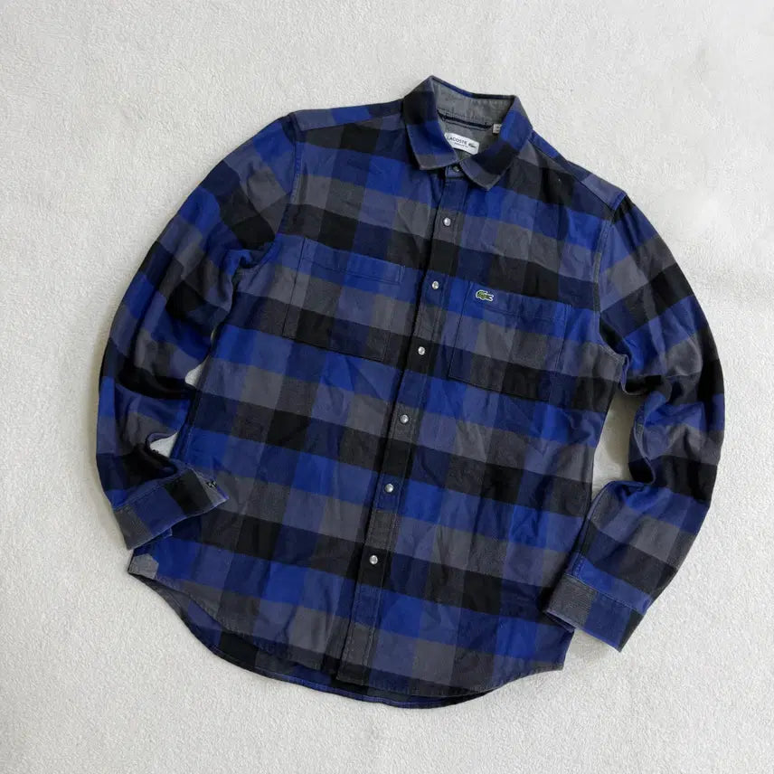 [BUNJANG] Lacoste Flannel Long Sleeve Shirt / M 라코스테 플란넬 긴팔 셔츠 0427T