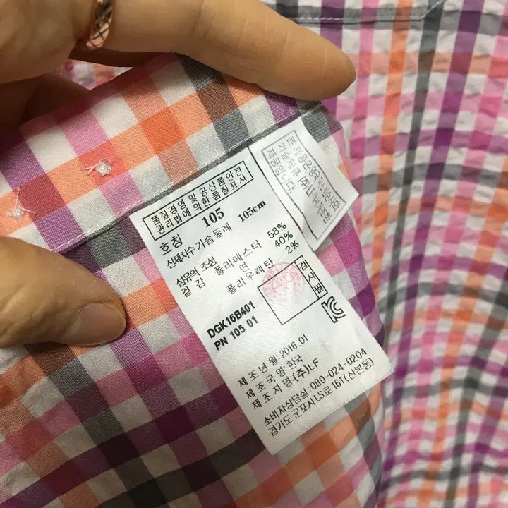[SOLD OUT] 닥스 남성 반팔 체크 남방 셔츠