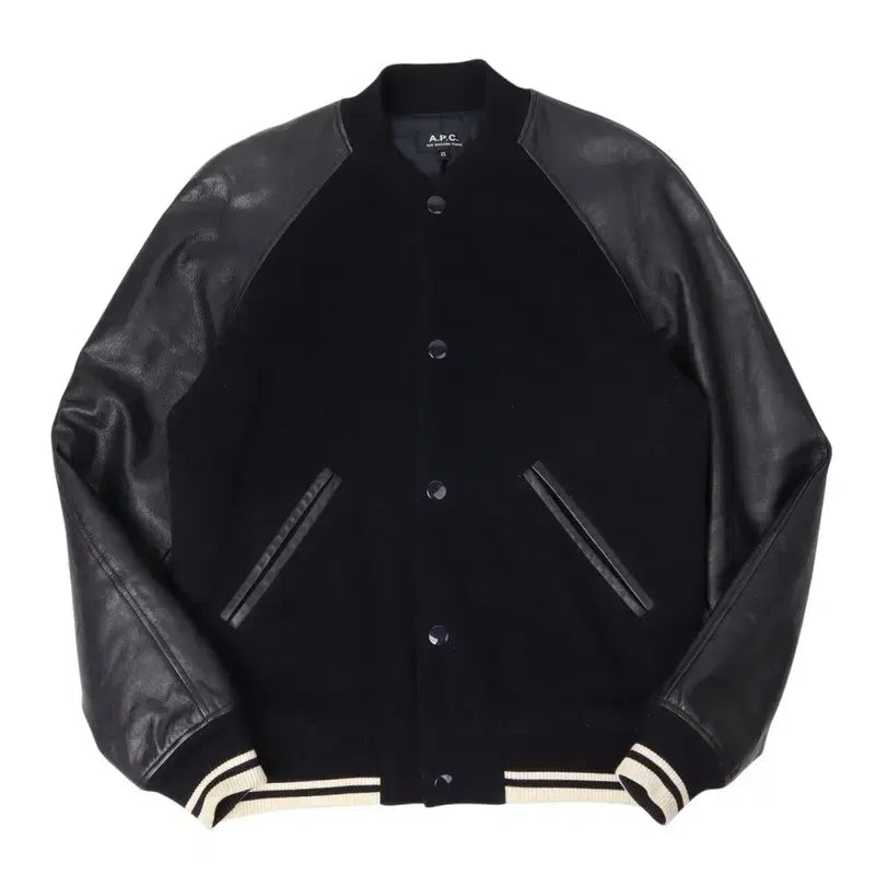 [BUNJANG] A.P.C. Leather Teddy Stadium Jacket XS / 아페쎄 레더 테디 스타디움 자켓