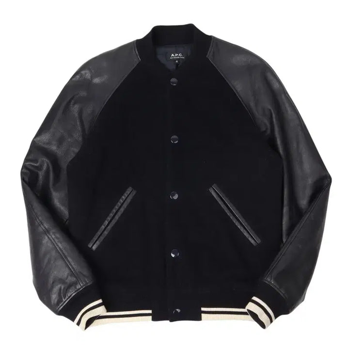 [BUNJANG] A.P.C. Leather Teddy Stadium Jacket XS / 아페쎄 레더 테디 스타디움 자켓