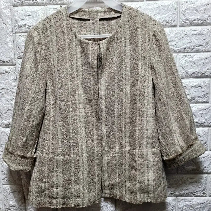[BUNJANG] Loro Piana Linen Round Neck Jacket / 로로피아나 원단 라운드넥 린넨자켓