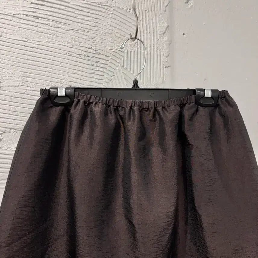 [BUNJANG] Necessary Brown Banding Midi Skirt / 네세서리 브라운 밴딩 미디 스커트