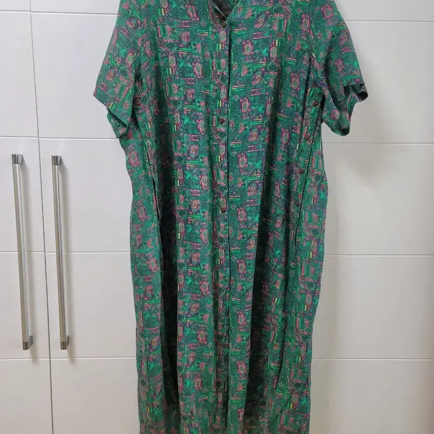 [BUNJANG] Linen 100% Long Sleeve Shirt / 마 100% 반팔 롱셔츠