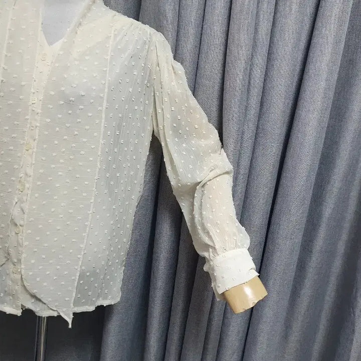 [BUNJANG] Sheer Dot Boutique Tie Blouse / 쉬어 도트 부티크 타이 블라우스