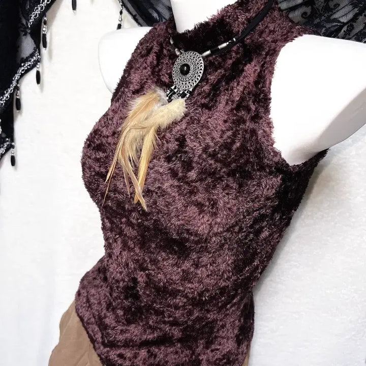 [BUNJANG] Onē Gyaru Halterneck Sheer Vest Punk Y2K Shibuya / 오네갸루 홀터넥 퍼나시 슬리브리스 펑크 y2k 와투케 00 시부야 핀터