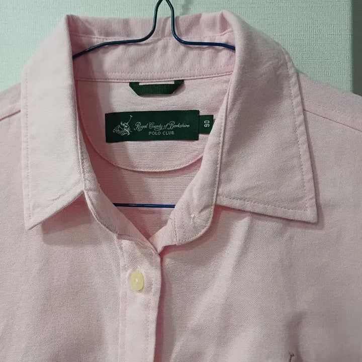 [BUNJANG] Royal County Polo Club Pink Long-Sleeve Shirt / 로얄카운티 폴로클럽 핑크색 긴팔 셔츠