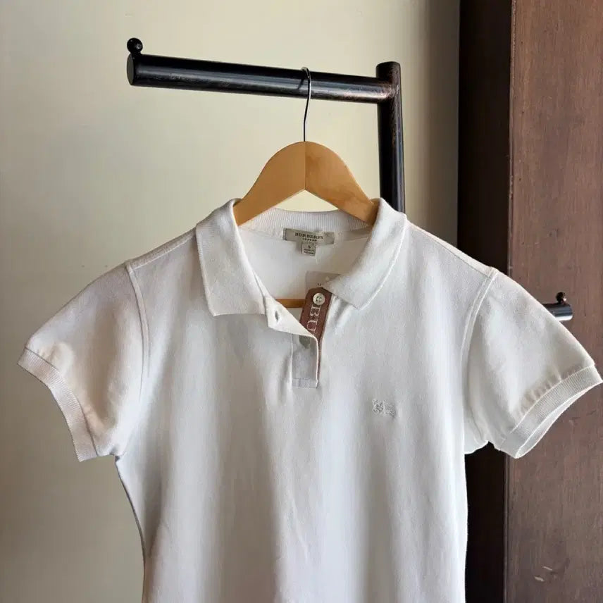 [BUNJANG] Burberry White Short Sleeve Polo T-Shirt / 16917 - 버버리 화이트 반팔 카라티