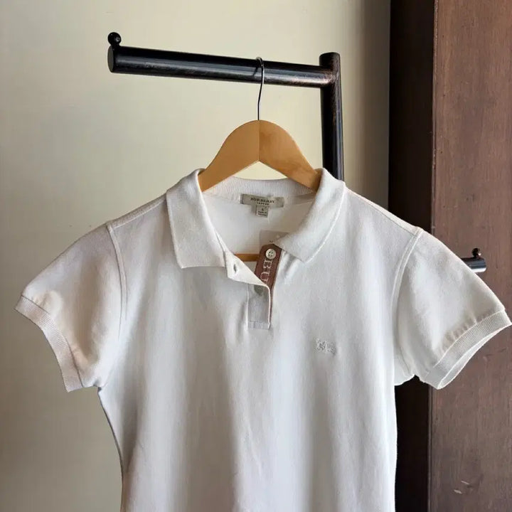 [BUNJANG] Burberry White Short Sleeve Polo T-Shirt / 16917 - 버버리 화이트 반팔 카라티