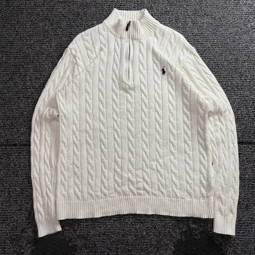[BUNJANG] Polo Ralph Lauren Cable Knit Half-Zip Sweater / 폴로 랄프로렌 케이블 반집업 니트 4428