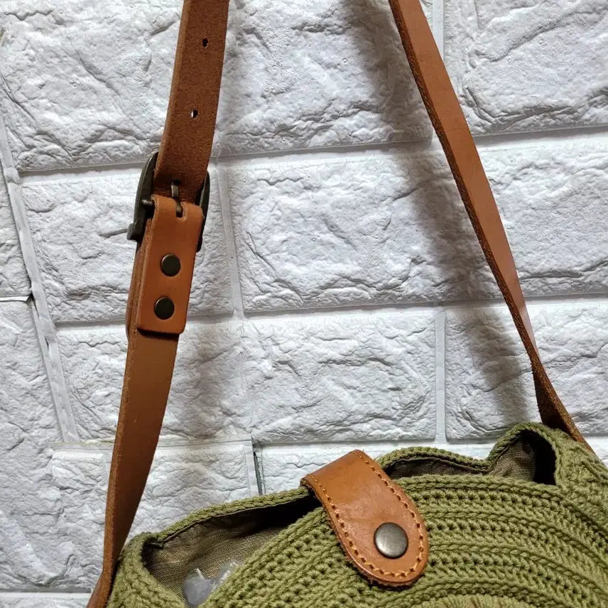 [SOLD OUT] 크로셰 라운드 숄더백 카키