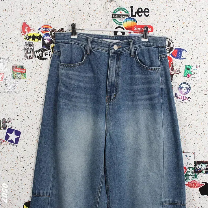 [BUNJANG] Washing Wide Jeans Size L / 여성L / 8그램 워싱 와이드 청바지BL 37-96