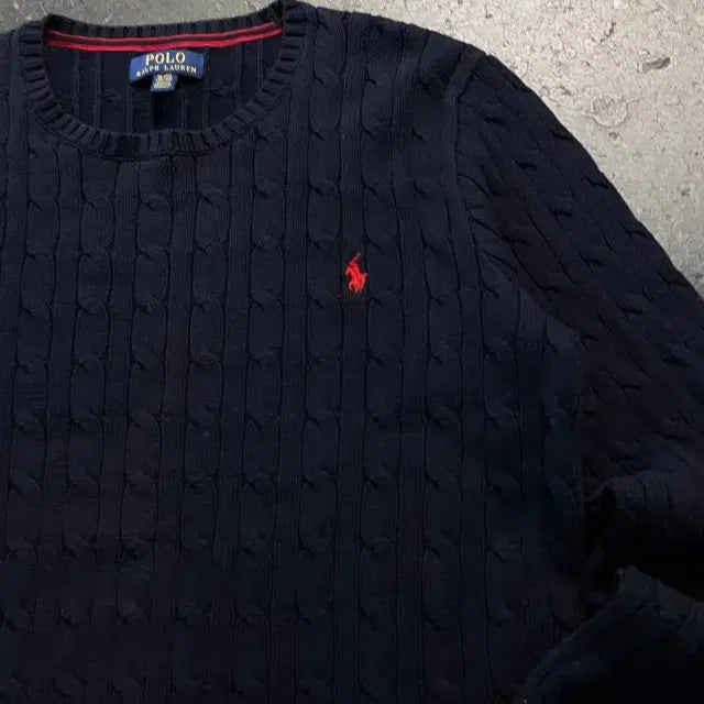 [BUNJANG] Polo Ralph Lauren 95 Cable Knit Sweater / 95 폴로 신형 꽈배기 니트