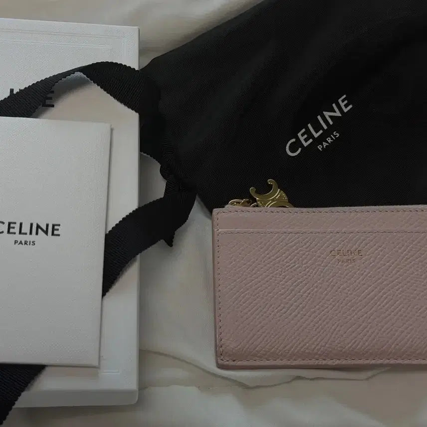 [BUNJANG] Celine Triomphe Charm Card Holder Light Pink / 셀린느 카드지갑 라이트 핑크 트리옹프 참