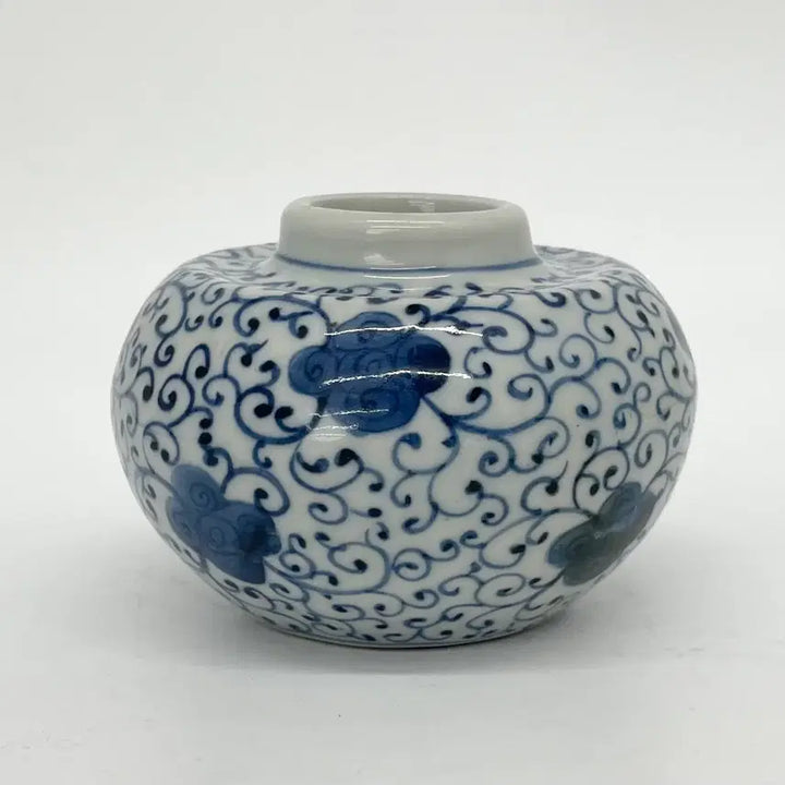 [BUNJANG] White Porcelain Brush Holder with Peony Scrollwork / 백자청화당초문필세