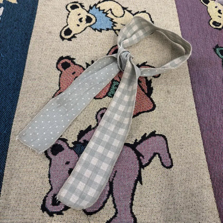 [BUNJANG] Japanese Fabric Scarf with Dot and Check Pattern / Japanese fabric 제페니즈 페브릭 스카프