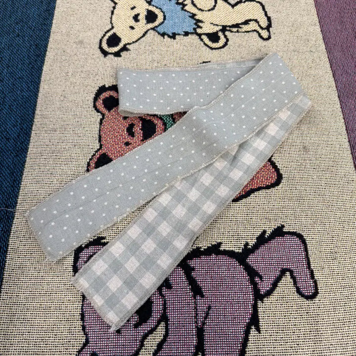 [BUNJANG] Japanese Fabric Scarf with Dot and Check Pattern / Japanese fabric 제페니즈 페브릭 스카프