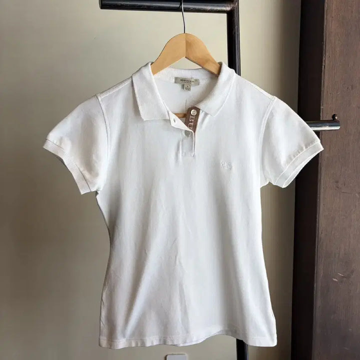 [BUNJANG] Burberry White Short Sleeve Polo Shirt / 16917 - 버버리 화이트 반팔 카라티