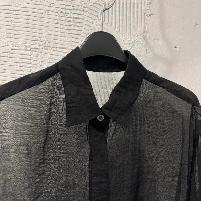 [BUNJANG] SIEH Black Sheer Blouse / 시에 블랙 시어 블라우스