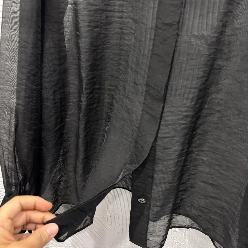 [BUNJANG] SIEH Black Sheer Blouse / 시에 블랙 시어 블라우스