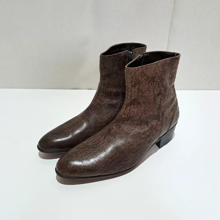 [BUNJANG] Genuine Leather Alligator Pattern Boots 260 / (택포) 악어가죽 패턴 소가죽 부츠 260 B904