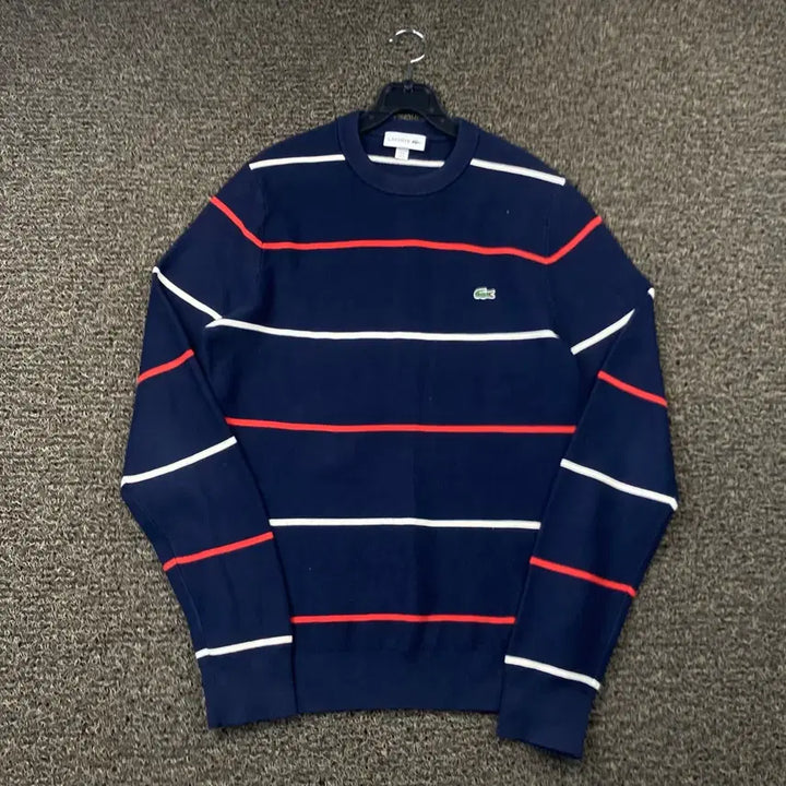 [BUNJANG] Lacoste Striped Knit Sweater / 라코스테 단가라 스트라이프 니트