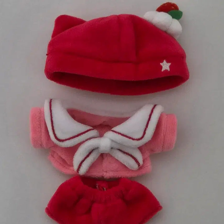 [BUNJANG] 10cm Doll Clothes Strawberry Sailor Set / 별사탕세일러 딸기맛 10cm 솜인형 옷