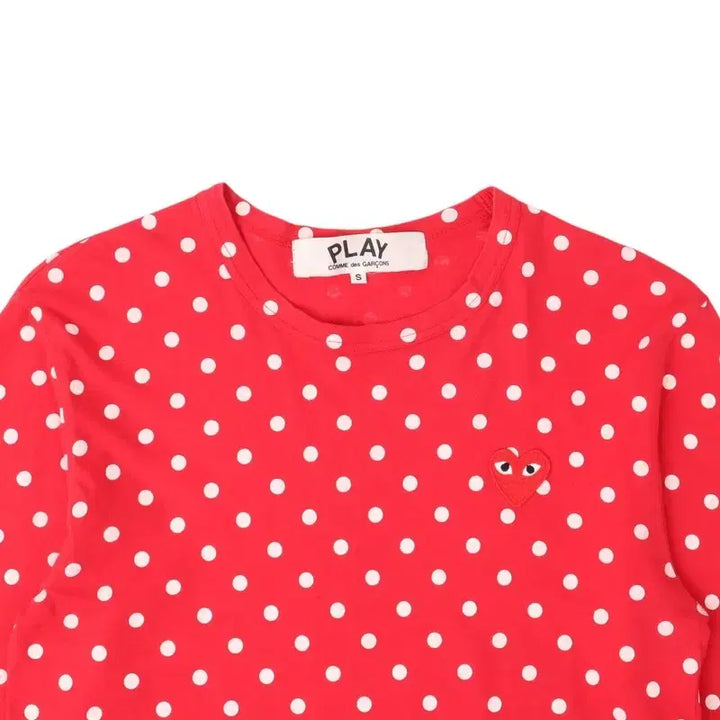 [BUNJANG] Comme des Garçons Red Polka Dot Long Sleeve / 꼼데가르송 레드 도트 롱슬리브