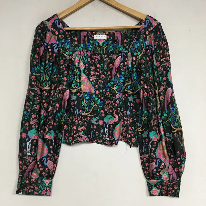 [BUNJANG] Sandro Floral Silk Blouse / SANDRO 산드로 플로랄 실크 블라우스 1