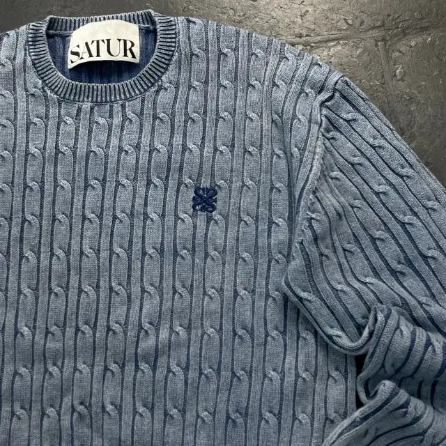 [BUNJANG] Satur Classic Dyed Cable Knit Sweater / 95 세터 Satur 클래식 다이드 케이블 니트