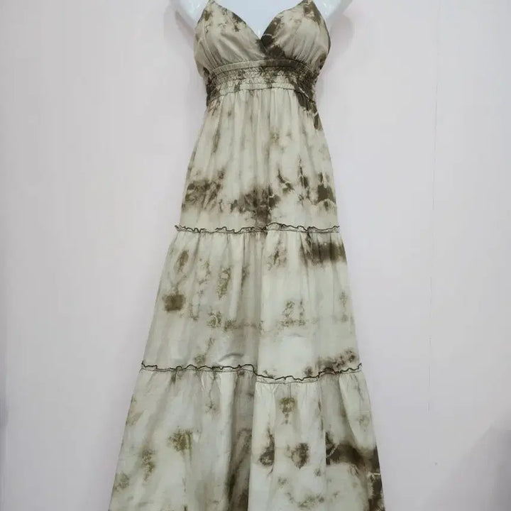 [BUNJANG] Tie-Dye String Long Dress / 일본원피스 / 타이다이 끈 롱 원피스
