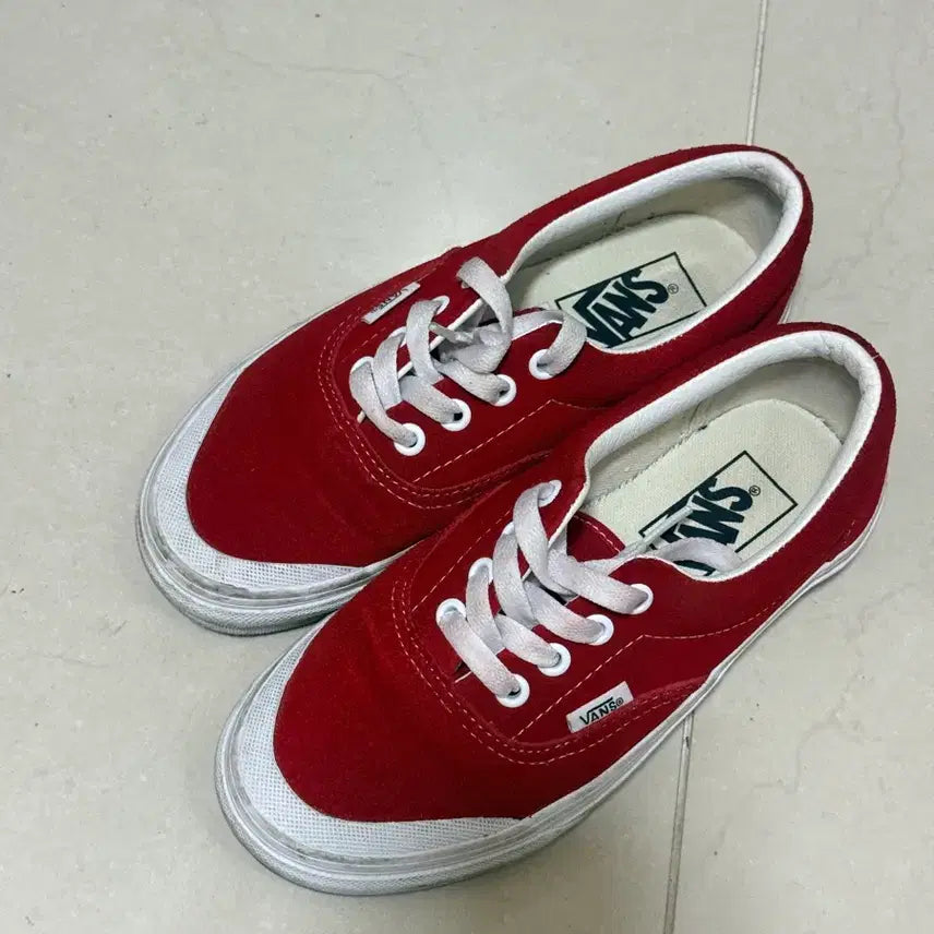 [BUNJANG] Vans Suede Red Sneakers / 반스 스웨이드 레드 스니커즈