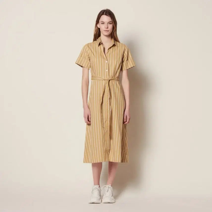 [BUNJANG] SANDRO Striped Shirt Dress / 새상품 SANDRO 산드로 스트라이프 셔츠 원피스 34
