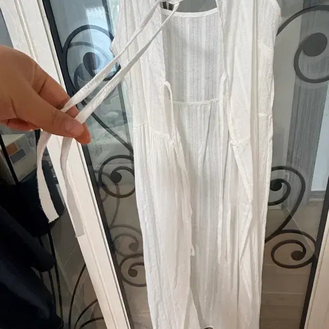 [BUNJANG] White Spaghetti Strap Long Dress / 화이트 끈 롱 원피스
