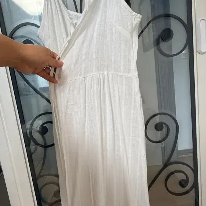 [BUNJANG] White Spaghetti Strap Long Dress / 화이트 끈 롱 원피스