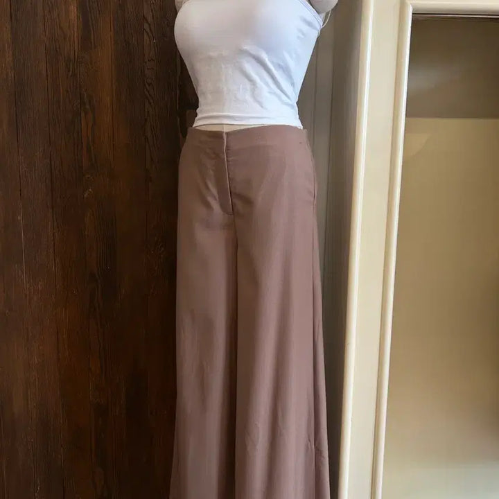 [BUNJANG] Theory Pink-Brown Wide Leg Slacks / 띠어리 정품 핑크브라운 와이드 슬랙스