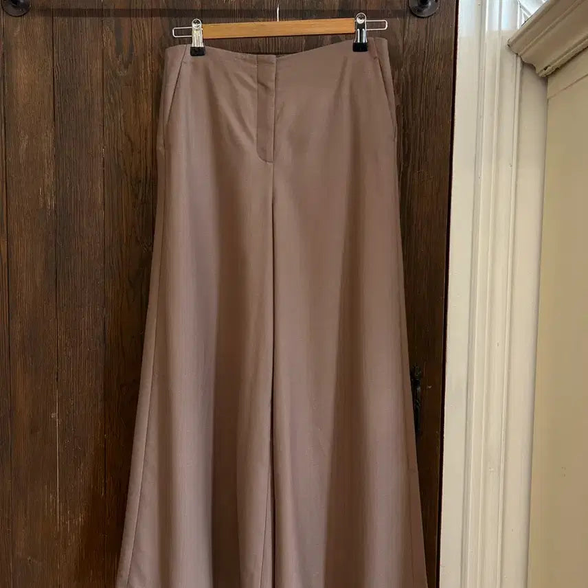 [BUNJANG] Theory Pink-Brown Wide Leg Slacks / 띠어리 정품 핑크브라운 와이드 슬랙스