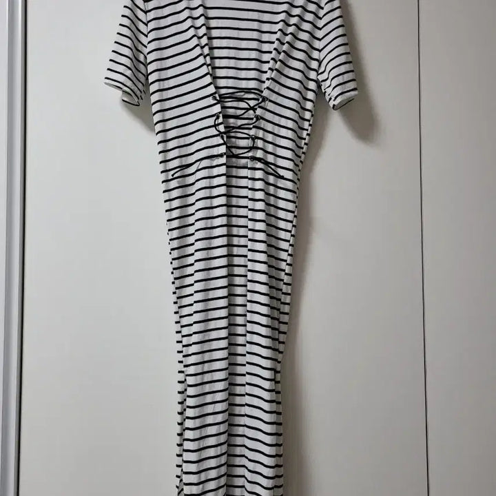 [BUNJANG] Stripe Strap Long Dress / 스트라이프 끈 롱 원피스
