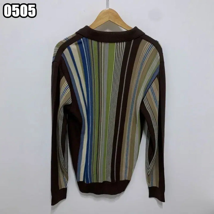 [BUNJANG] BEANPOLE Multicolor Old School Long Sleeve Polo Knit / L 빈폴 멀티컬러 올드스쿨 긴팔 카라 니트