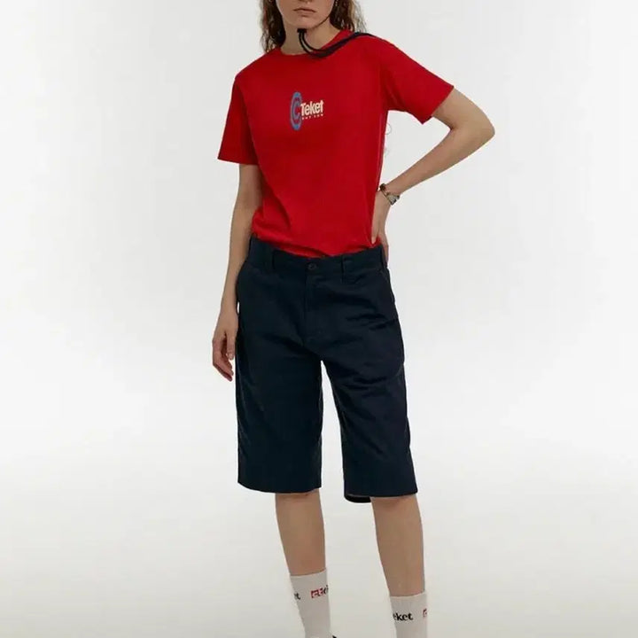[BUNJANG] Tech-ket Symbol T-Shirt (Red) / 테켓 심볼 반팔티(레드)