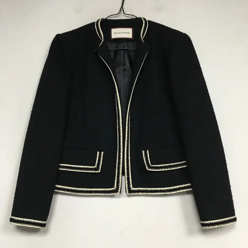 [BUNJANG] MOJO.S.FENE Black Tweed Crop Jacket 55 / 모조에스핀 블랙 트위드 크롭 자켓 55