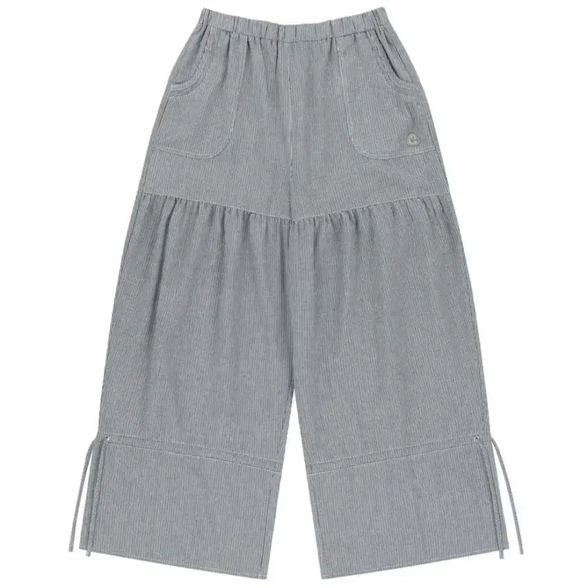[BUNJANG] Koiseo Shirring Ruffled Stripe Pants / 코이세이오 셔링 러프 팬츠 스트라이프