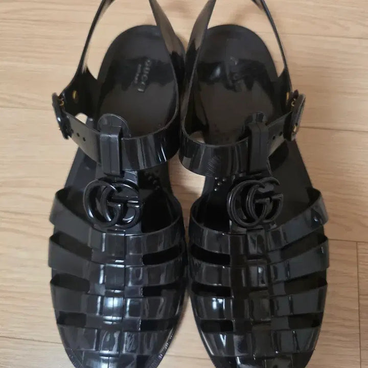 [BUNJANG] Gucci Double G Rubber Sandals Black Size 9 / GUCCI  구찌 더블G 러버 샌들 9