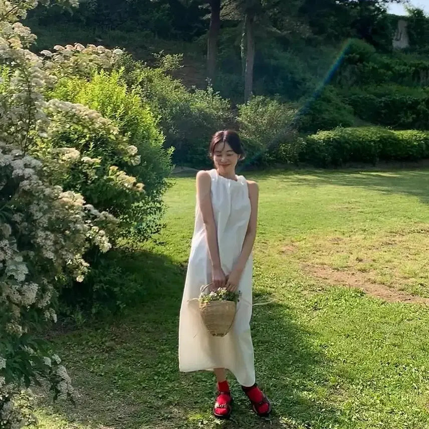 [BUNJANG] Skinny Pig Long Dress White / 스키니피그 원피스