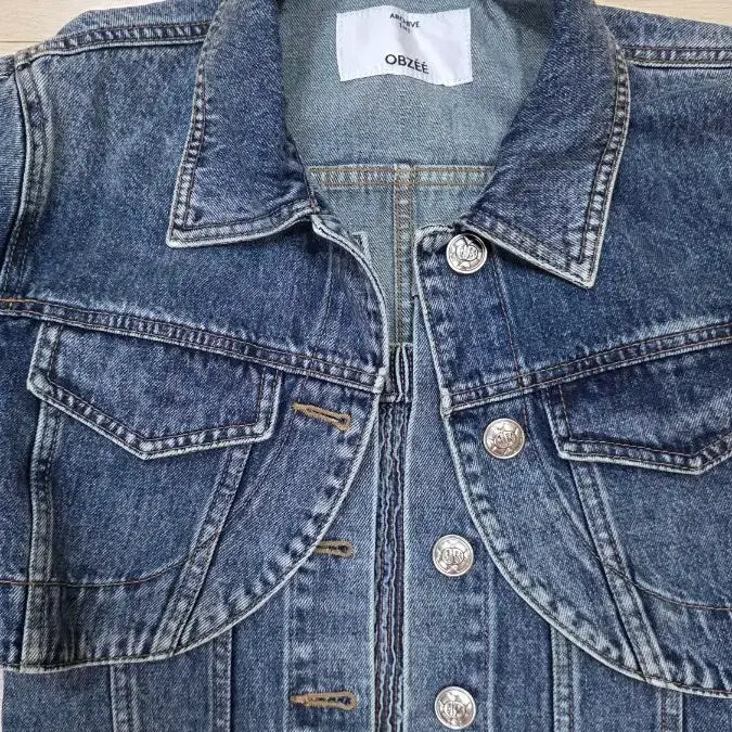 [BUNJANG] Ohboy! Cropped Jacket &amp; Bustier Set / 오브제  청자켓 뷔스띠에 셋트