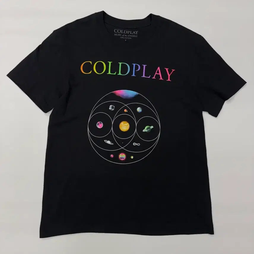 [BUNJANG] Coldplay Music of the Spheres World Tour T-Shirt (Black, Size S) / COLDPLAY 콜드플레이 뮤직 오브 더 스피어스 월드투어 반팔티